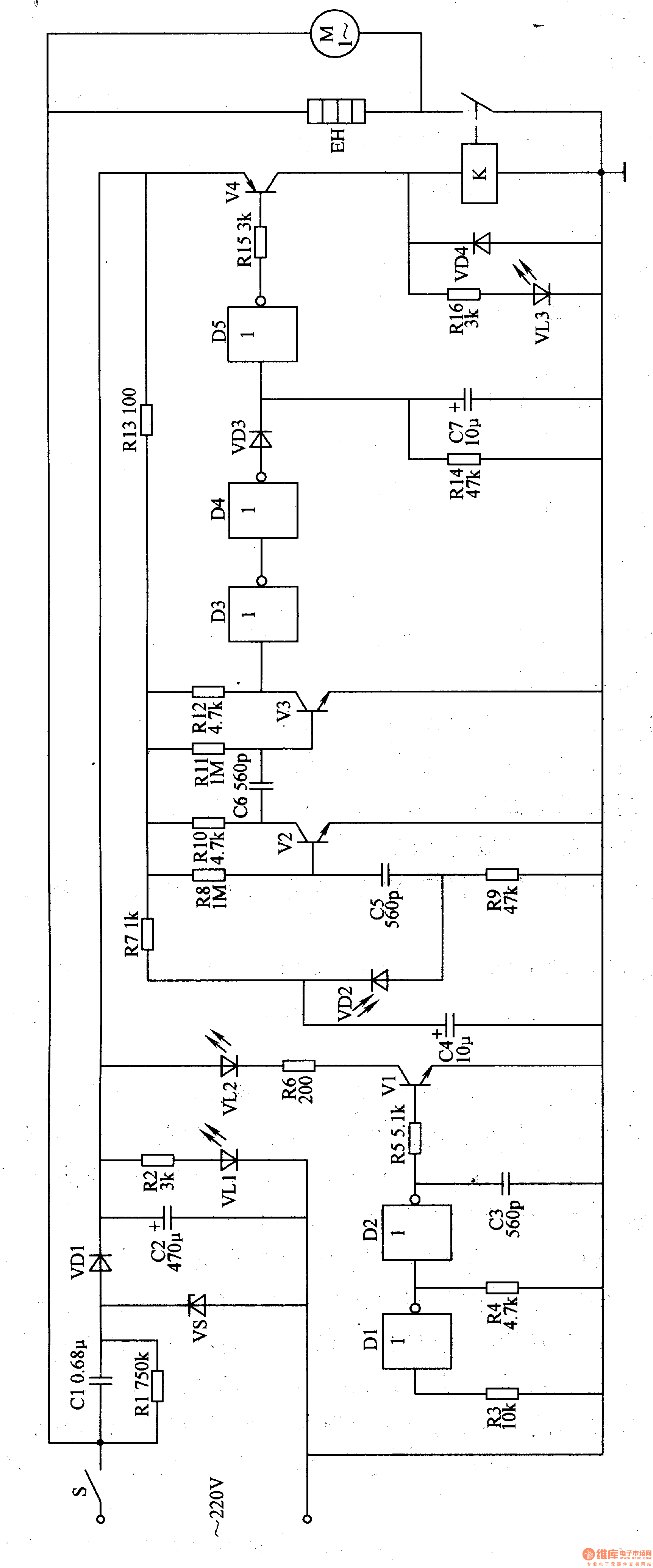 Automatic hand dryer 1 Basic_Circuit Circuit Diagram