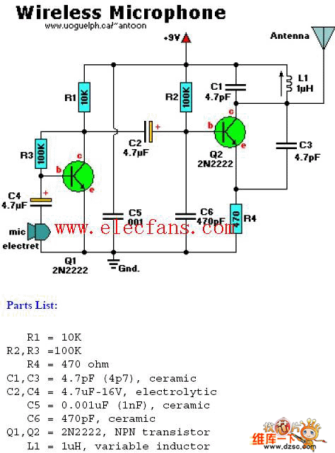 Wireless Microphone Circuit Diagram