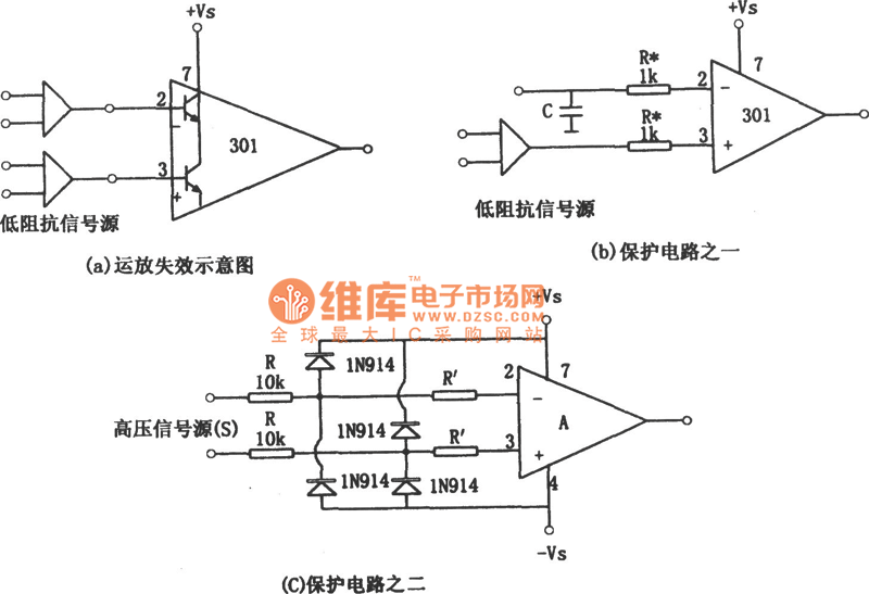 Op amp commonmode voltage breakdown input stage and its protection