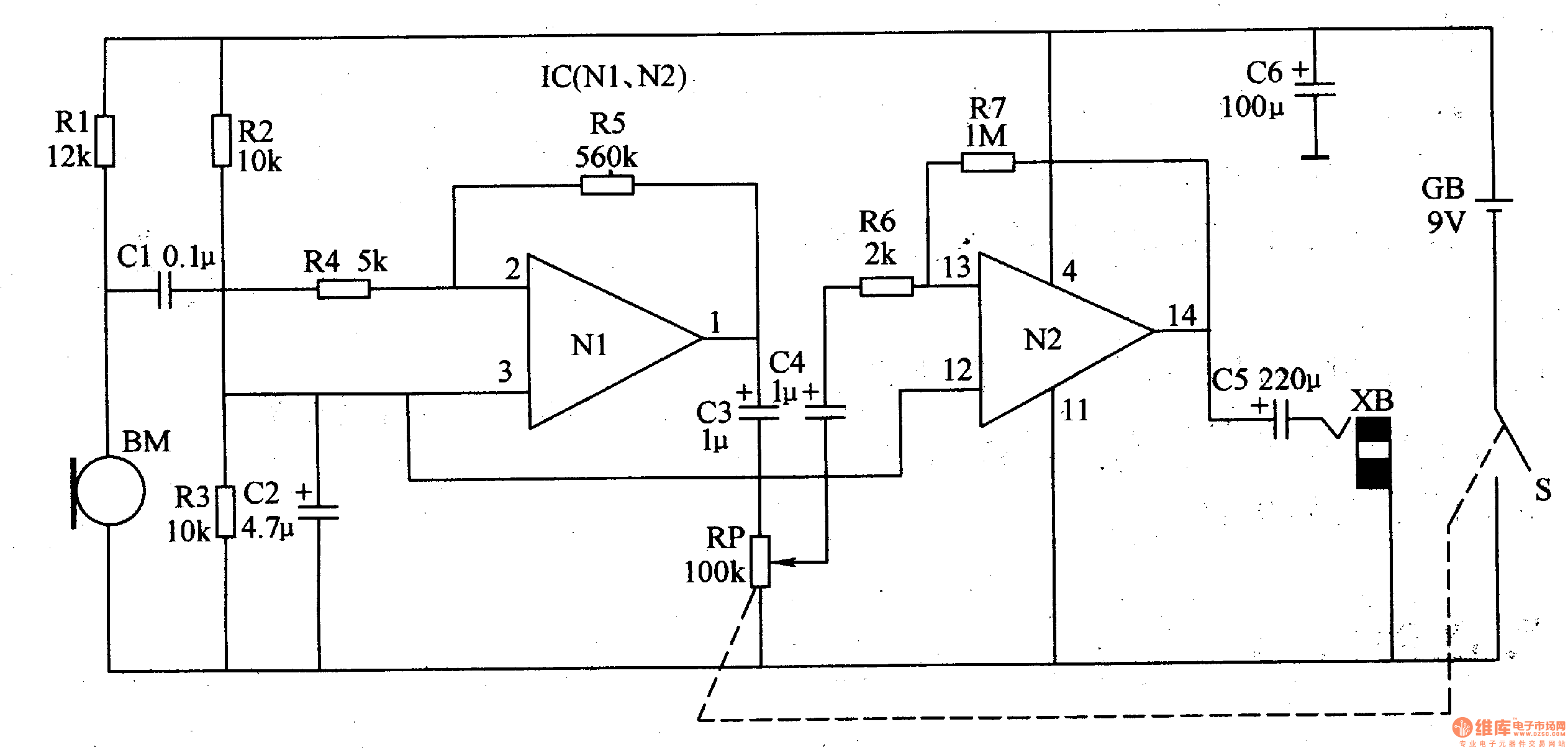 Hearingaid (the 1st) Signal_Processing Circuit Diagram