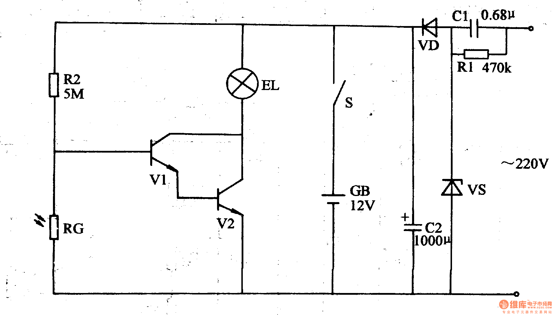 LightOperated Night Lamp (2) Control_Circuit Circuit Diagram