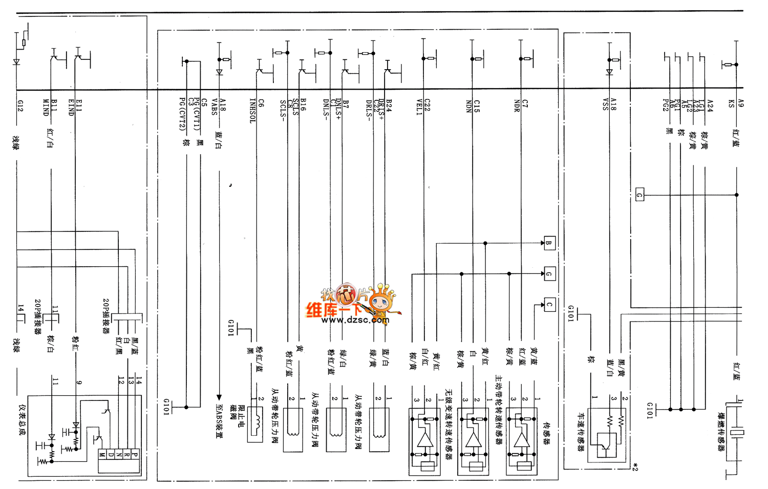 Guangzhou FIT engine control module and dynamical system control module(three) circuit diagram