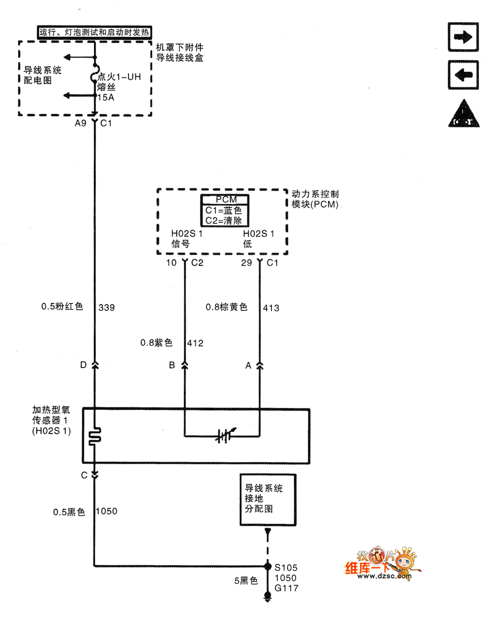 The 2.5L motor data sensor, heating oxygen sensor circuit diagram of