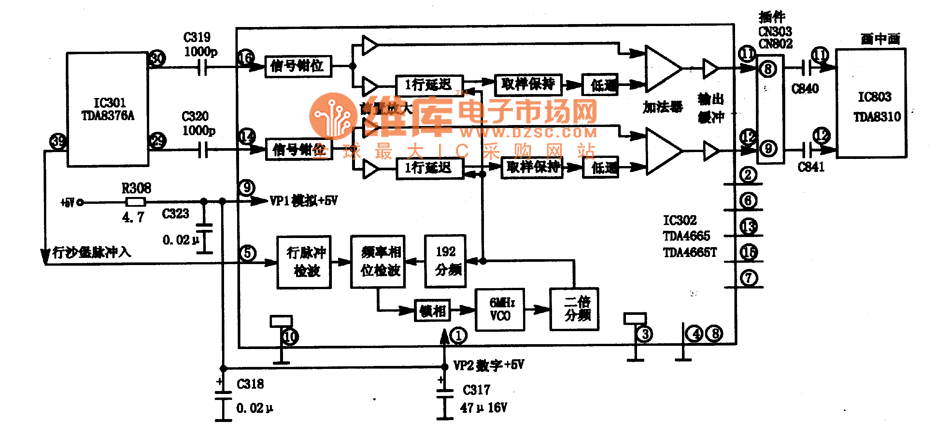TDA4665/4665T integrated block internal box circuit and Haier 692-733AA ...
