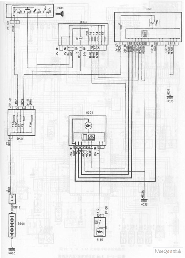 The Engine Oil Pressure Circuit of the DPCAPicasso 2.0L Car Electrical_Equipment_Circuit