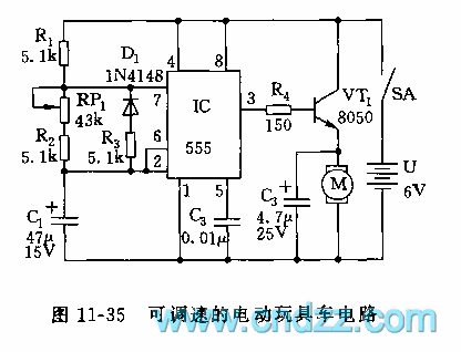 555 adjustable speed electric toy car circuit - 555_Circuit - Circuit