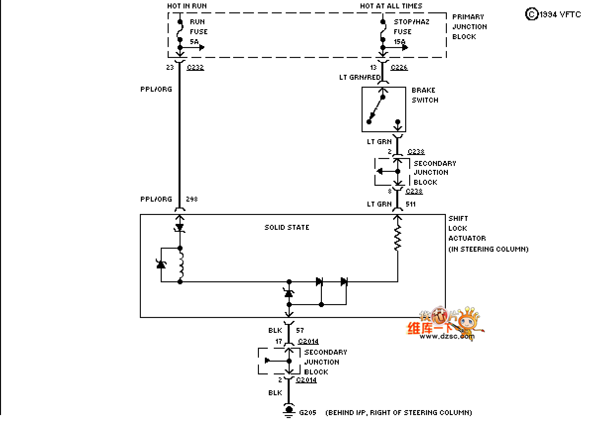 Mazda 94thunderb Shift Interlock Circuit