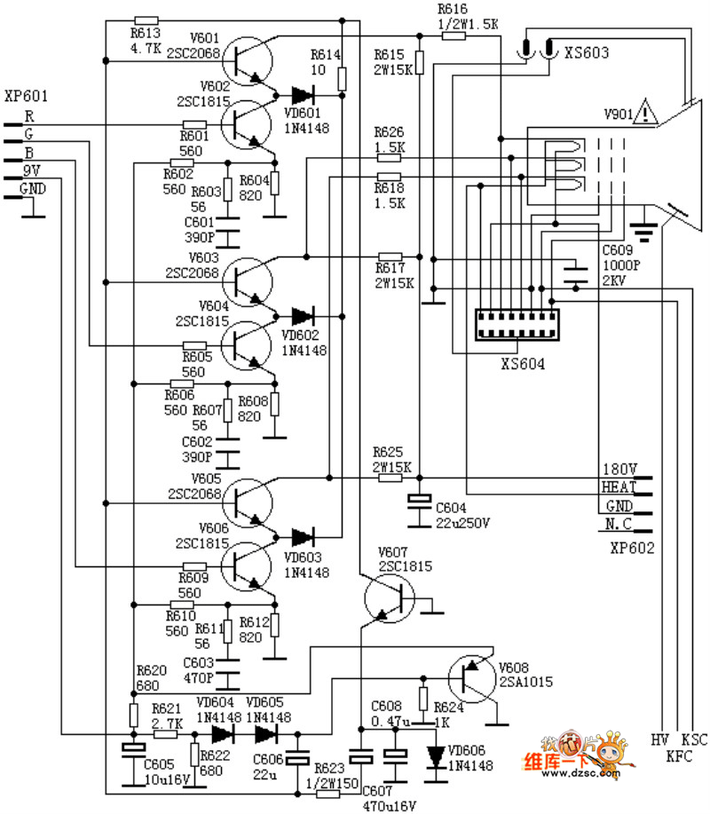 The TV video amplifier circuit Amplifier_Circuit Circuit Diagram