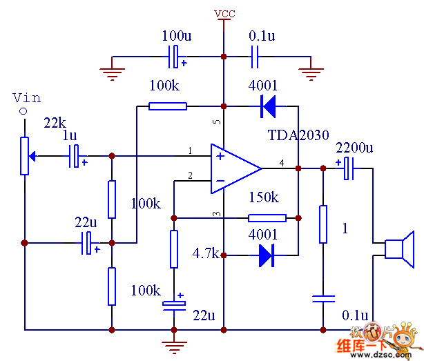 TDA2030A amplifier circuit - Tube_Amplifier - Audio_Circuit - Circuit