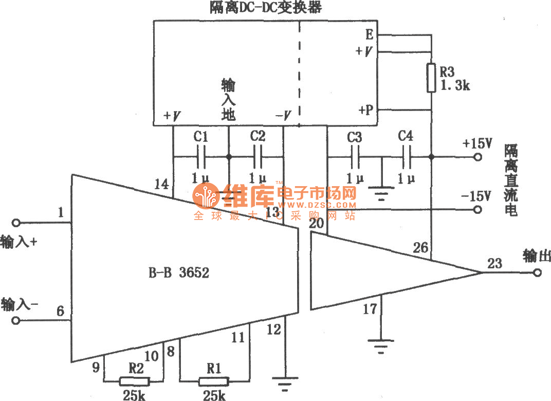 BurrBrown 3652 Isolation Amplifier Circuit Amplifier_Circuit