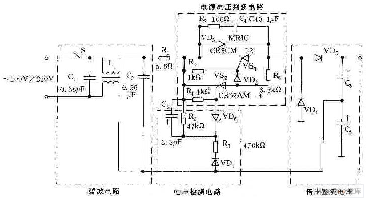 110V/220V AC Voltage Automatic Switch-over Circuit - Basic_Circuit