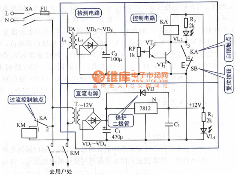 The auto power limiting circuit of PNP Remote_Control_Circuit Circuit Diagram