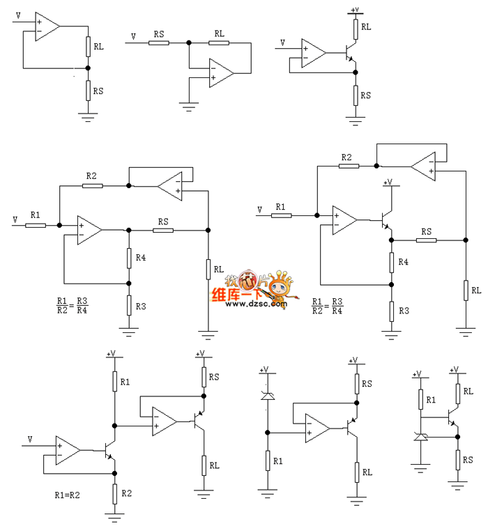 The comparison of several VI converter and constant current circuits