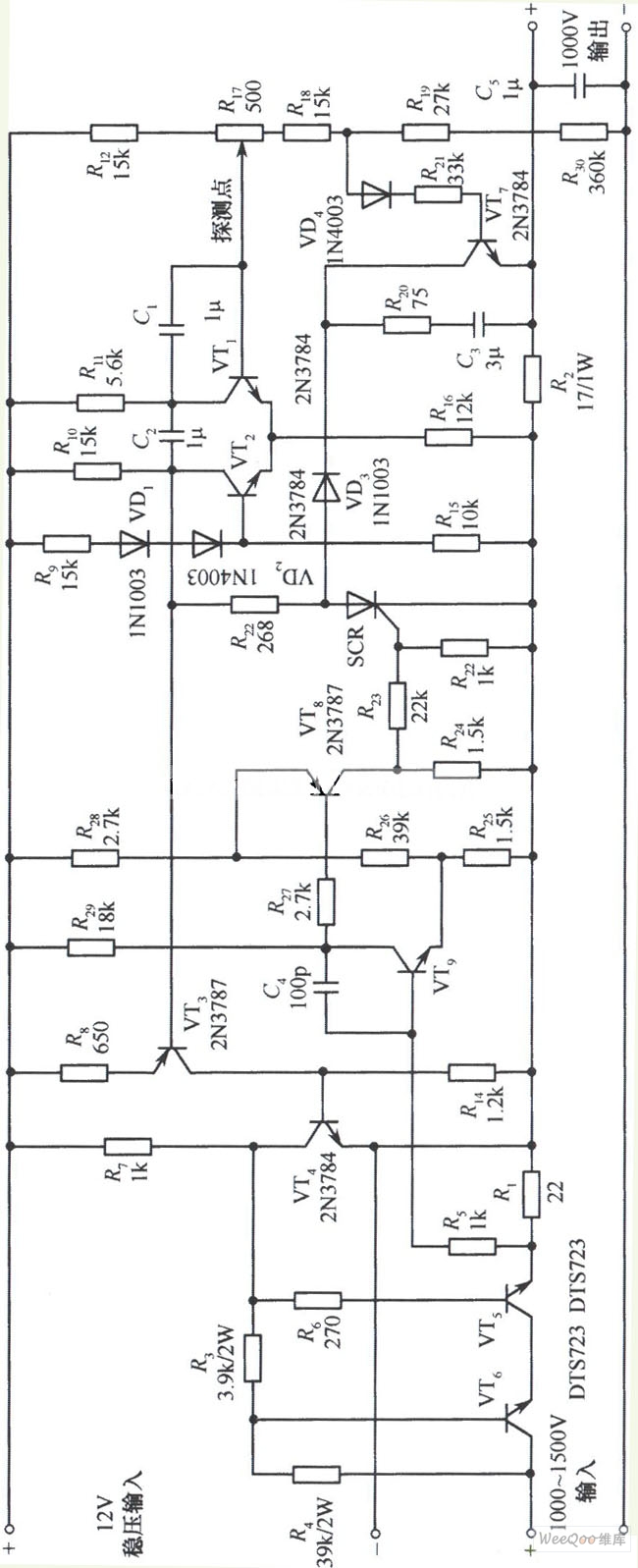 Ordinary 1000 V High Voltage Output DC Regulated Power Supply Circuit ...