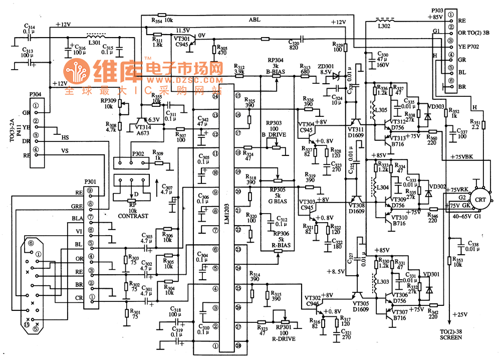 Typical Applied Circuit of LM1203 Integrated Circuit Measuring_and