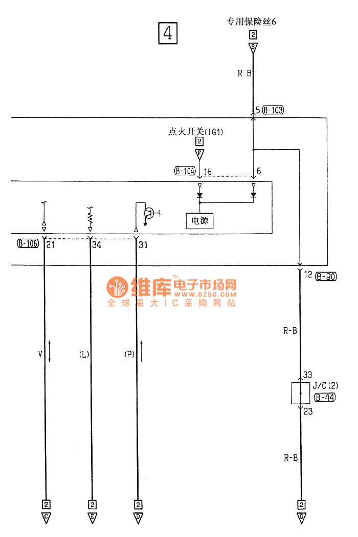 Southeast Soveran windshield wiper and washer electrical system circuit