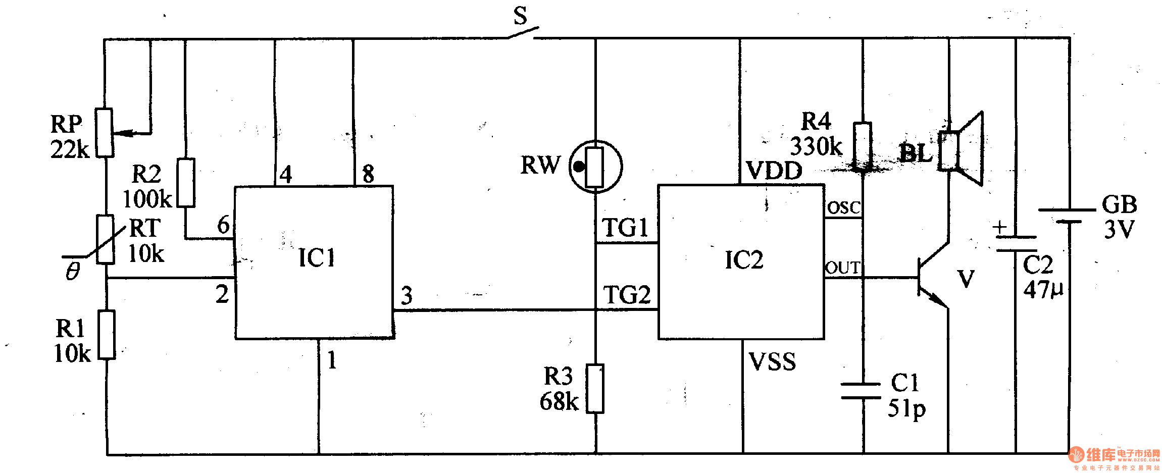 infant quiltkicking,bedwetting alarm Control_Circuit Circuit
