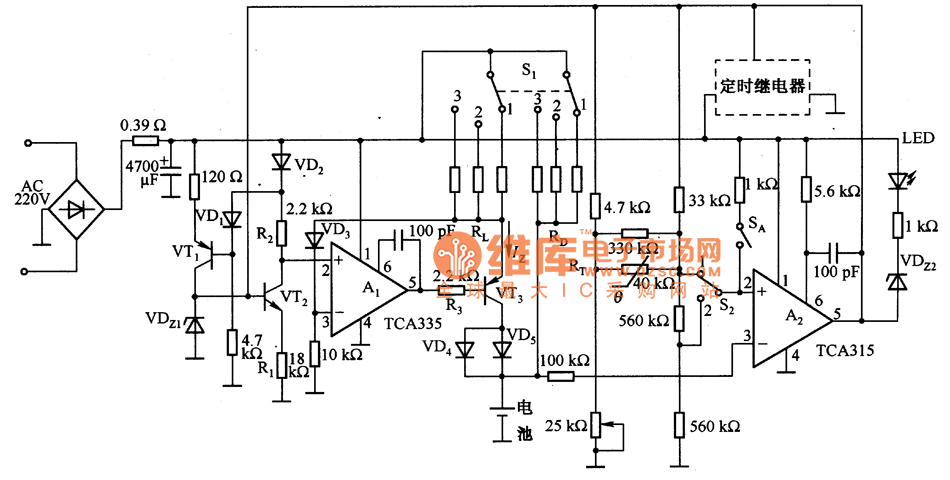 Automatically Charging Circuit of Battery Circuit Diagram