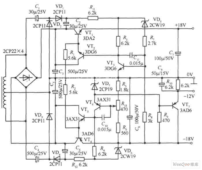±18V bipolar regulated power supply circuit PowerSupply_Circuits