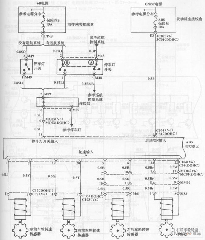 Hyundai Sonata Antilock Braking System/Traction Control System Circuit