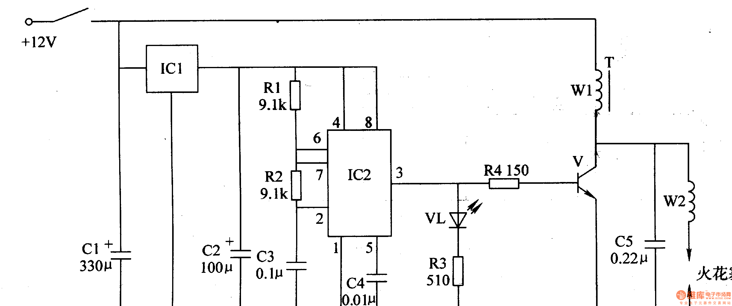 The car electric igniter (1) Automotive_Circuit Circuit Diagram