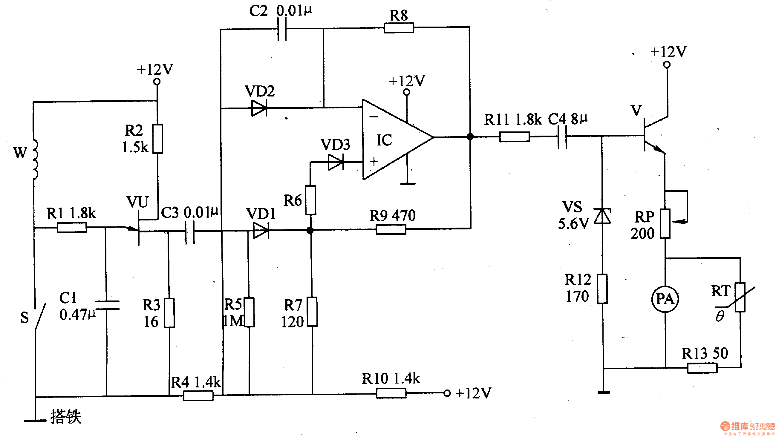 The car engine tachometer (2) Power_Supply_Circuit Circuit Diagram