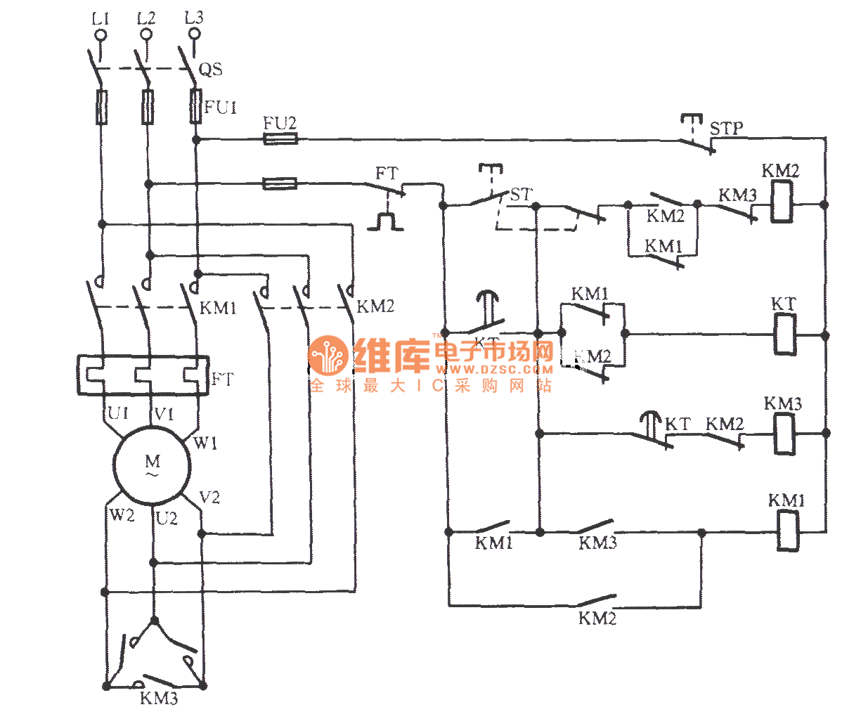 Y starting circuit for preventing arcing short Relay_Control