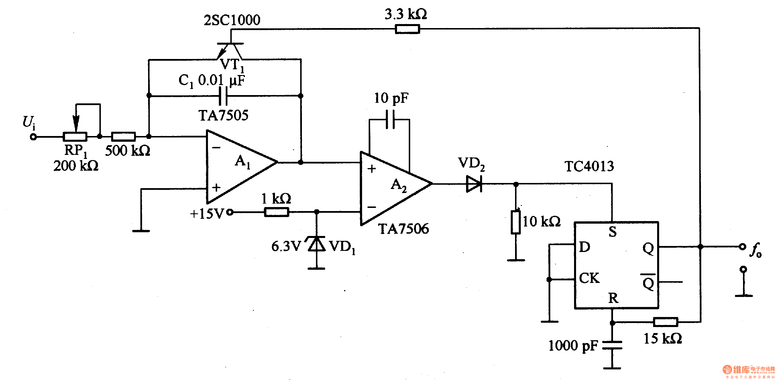 Voltage Frequency Conversion Circuit Composed Of Ta7505