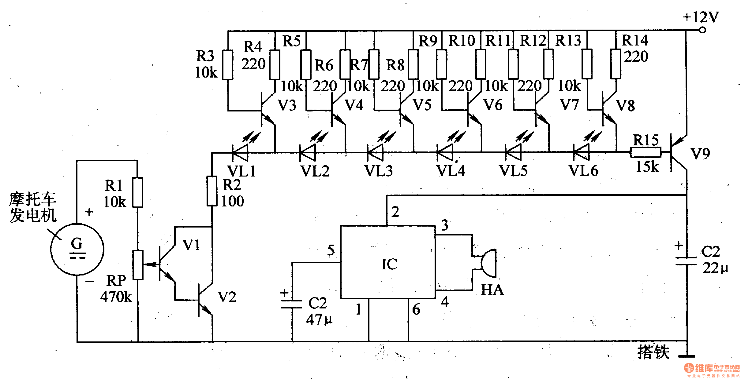 Motorcycle Speed Indicator (2) - Control_Circuit - Circuit Diagram