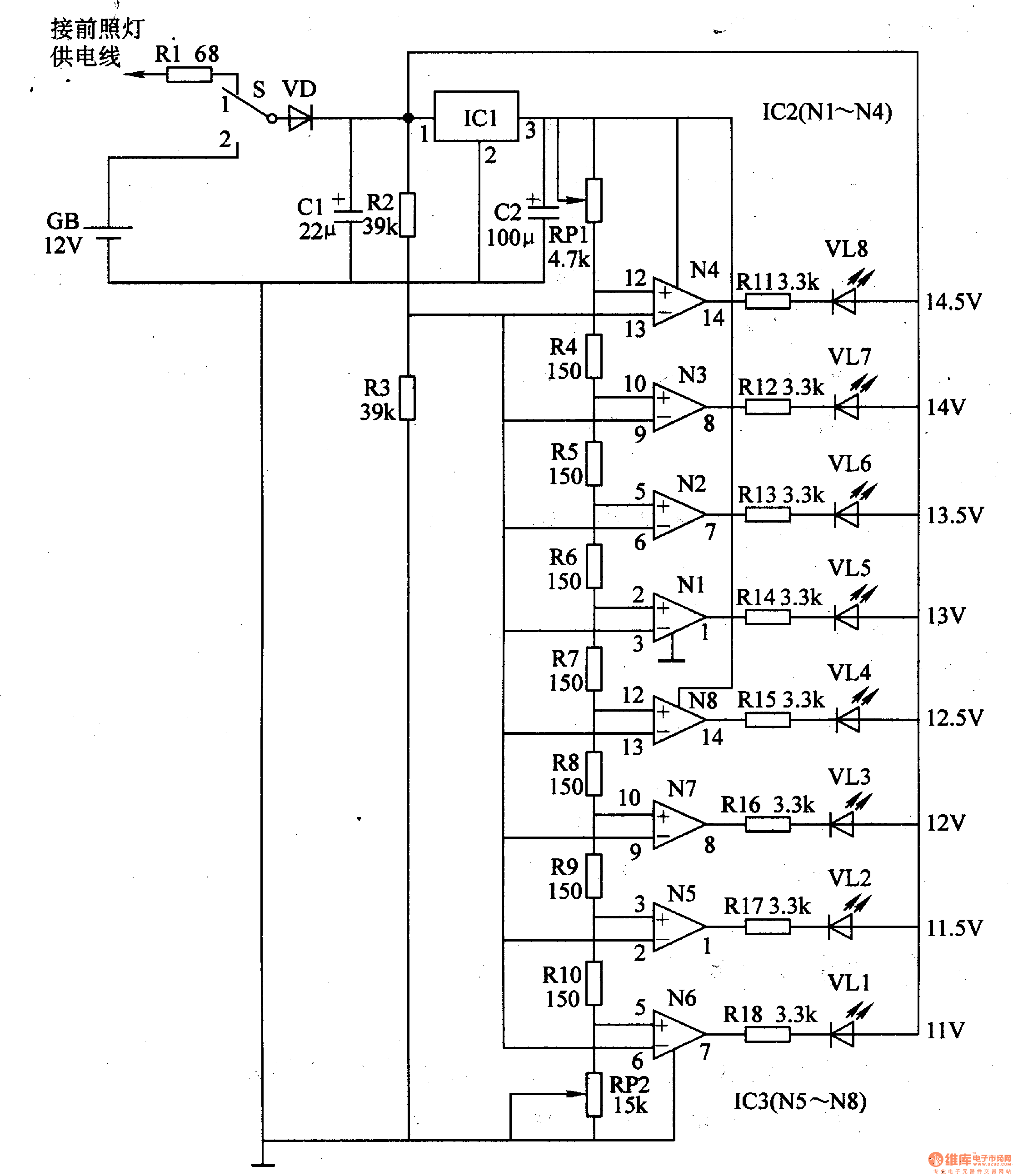 Motorcycle Speed Indicator (3) - Control_Circuit - Circuit Diagram