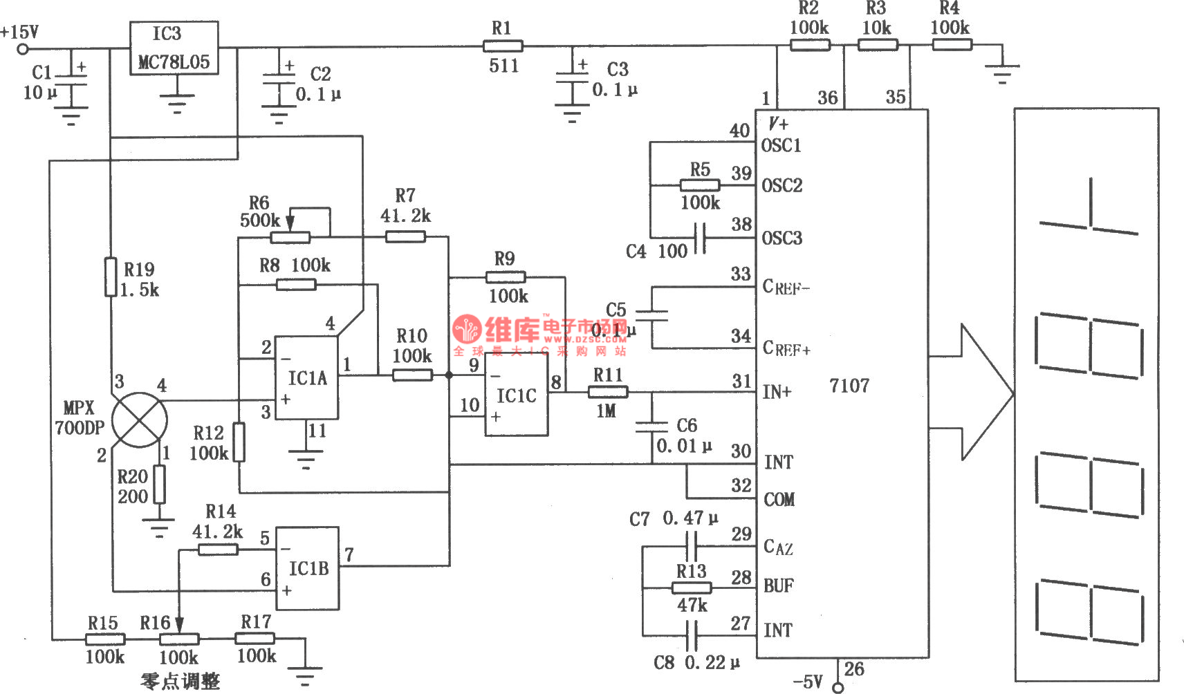 Digital Electronic Scale Composed of A/D Converter 7107 Automotive