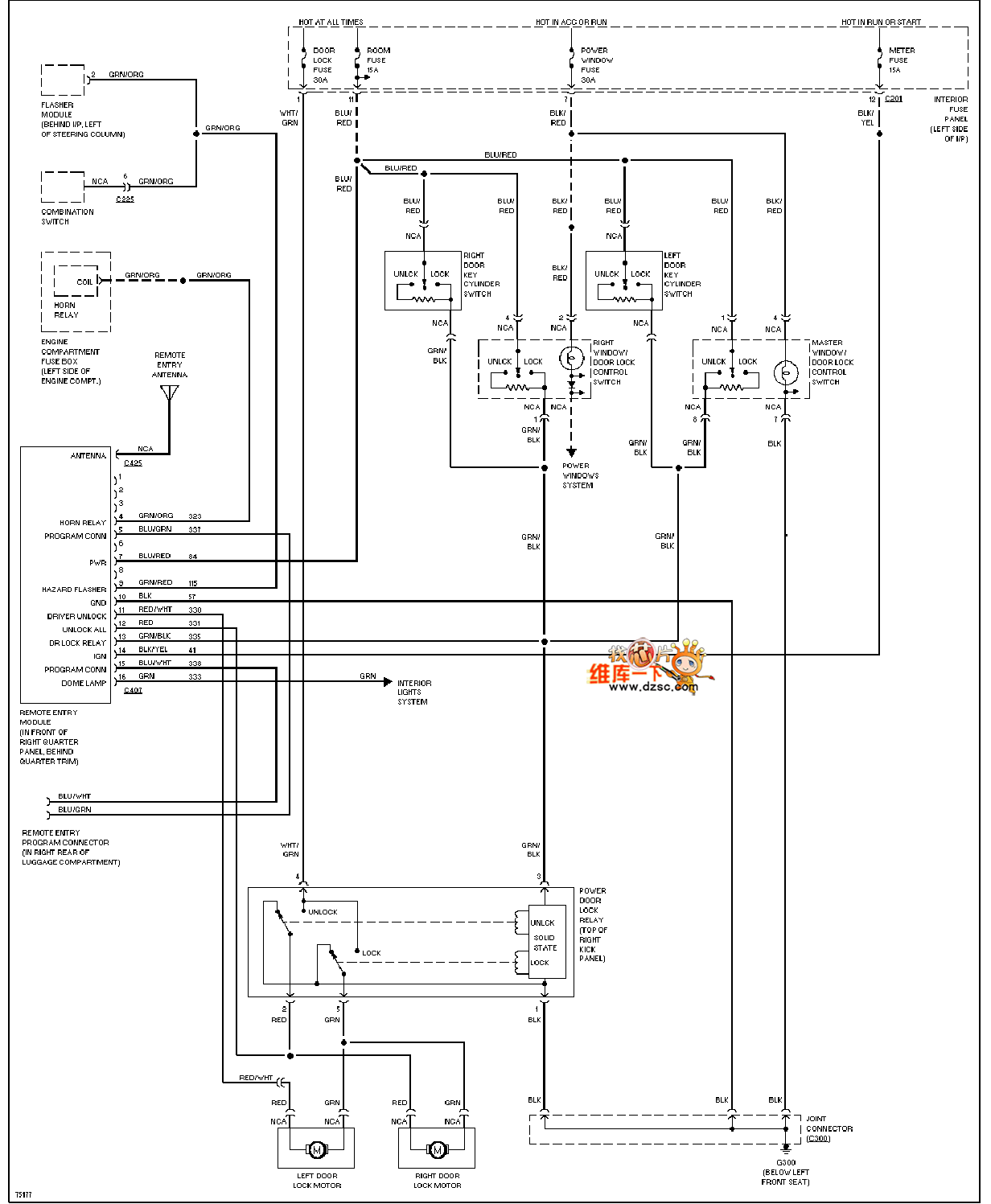 Mazda 96PROBE remote control door lock circuit Automotive_Circuit