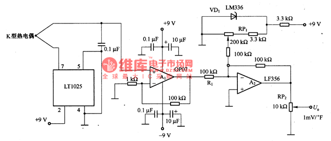 Temperature Measurement Circuit Composed Of The K