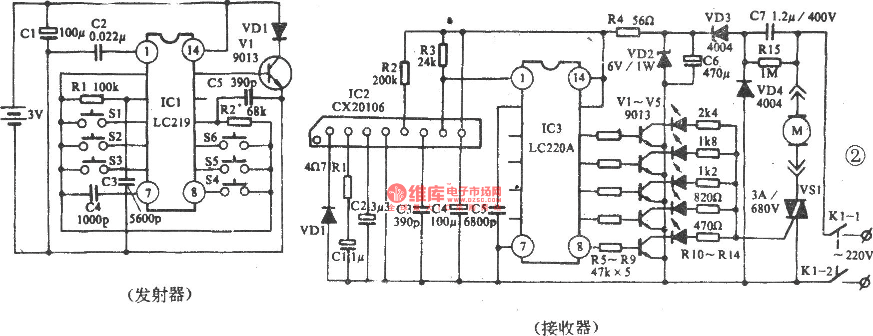 Remote Control Hunter Fan Wiring Diagram from www.seekic.com