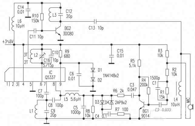 FM Wireless Microphone Circuit Diagram - Telephone-Related ...