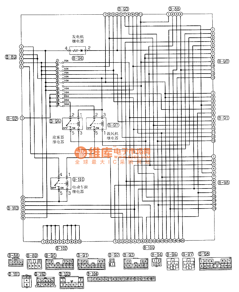 Southeast Soveran relay box (J / B) electrical system circuit diagram