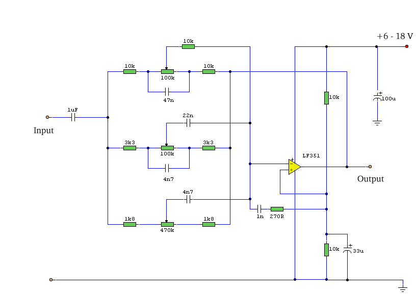 3 Band Equalizer Amplifier_Circuit Circuit Diagram