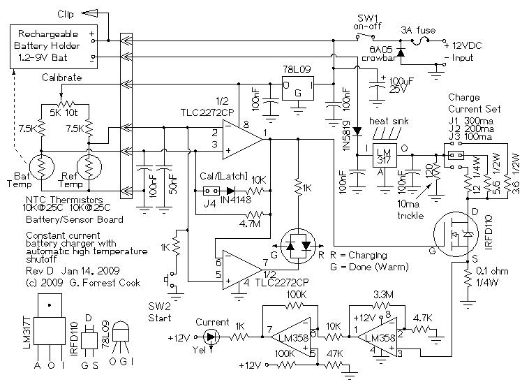 12V, 4AA Cell Differential Temperature Charger Power_Supply_Circuit
