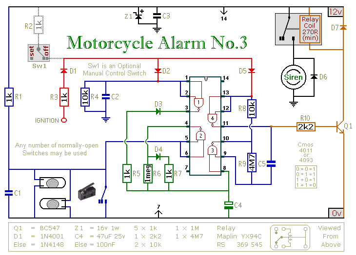 Motorcycle Alarm No. 3 - Control_Circuit - Circuit Diagram - SeekIC.com