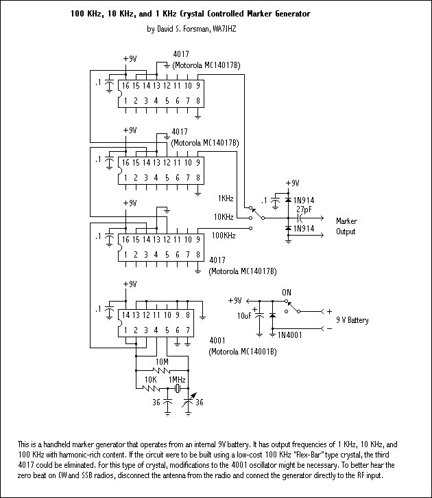 Three Frequency Crystal Marker Basic_Circuit Circuit Diagram