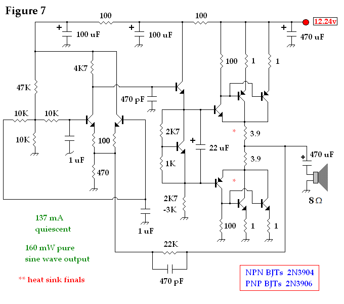 discrete bjt, low power audio power amp 6 3 transistor audio amplifier boomer audio power amplifier circuit