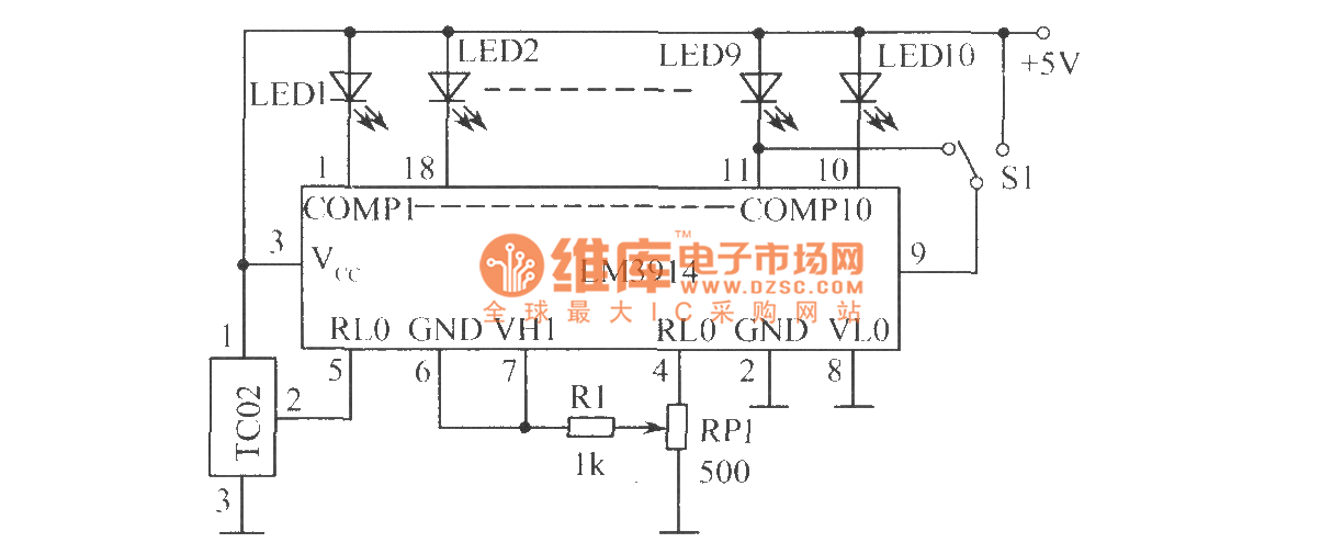 Temperature measuring circuit Measuring_and_Test_Circuit Circuit