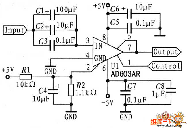 AD603 voltage gain control circuit - Control_Circuit - Circuit Diagram ...