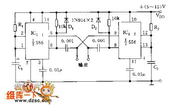 555 dual astable multivibrator circuit diagram ...