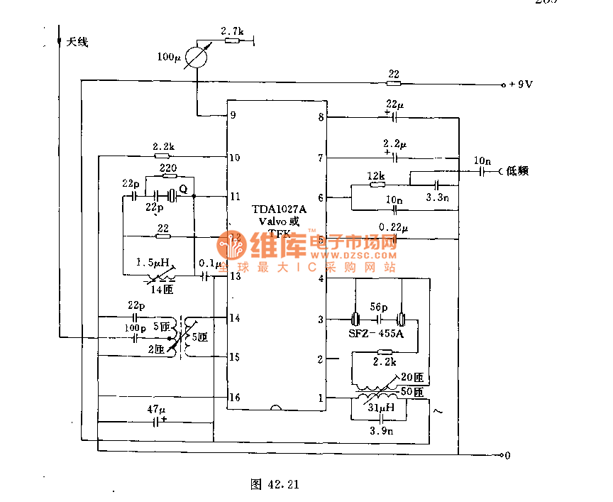 Radio circuit with quartz crystal oscillator Radio_Circuit