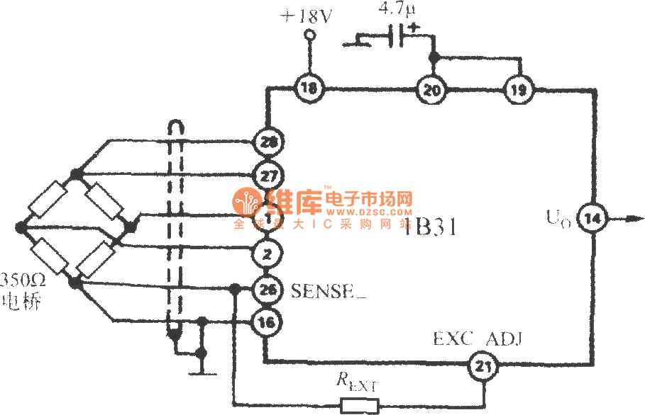The excitation voltage enhancing circuit ( broadband strain signal