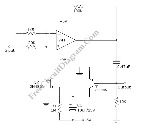 60-dB Range Compressor For Audio - Audio_Circuit - Circuit Diagram