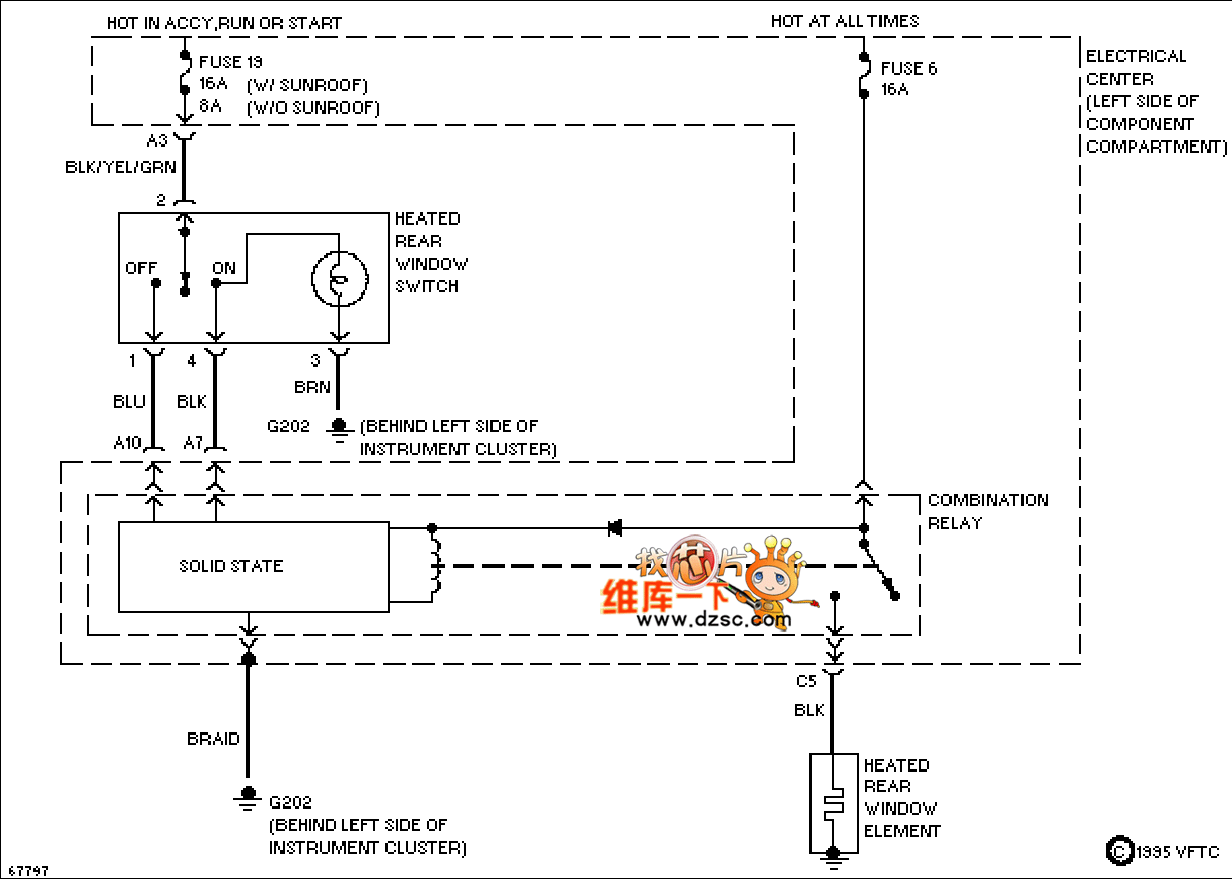 Mercedes-Benz 190E Schematic defogger