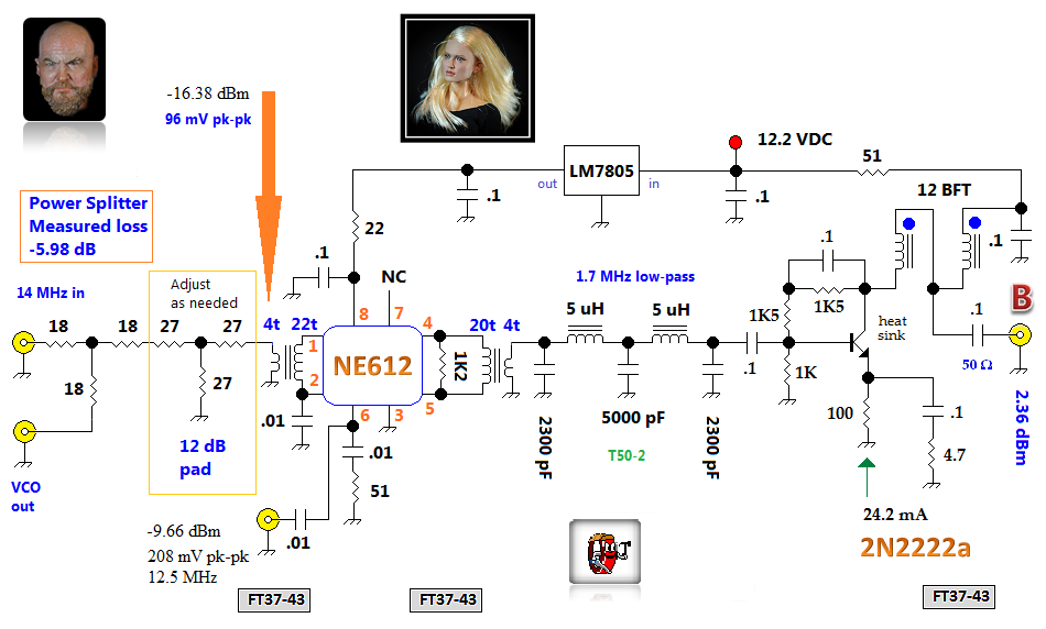 power splitter, mixer, lowpass filter and amplifier Basic_Circuit
