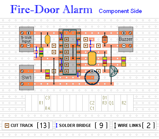 Simple Fire-Door Alarm Circuit 2 - Control_Circuit - Circuit Diagram